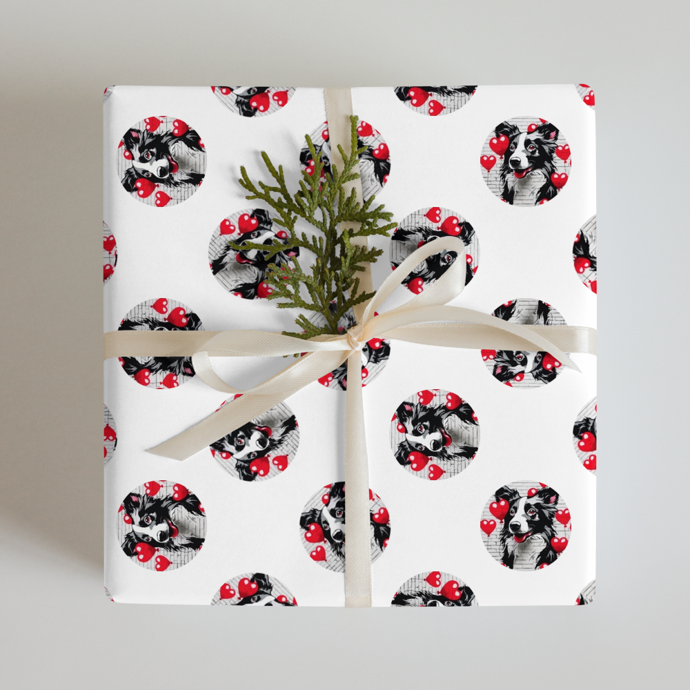 PugMug Custom Border Collie Wrapping Paper