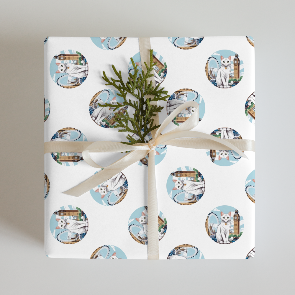 PugMug Custom White Companion Cat Wrapping Paper