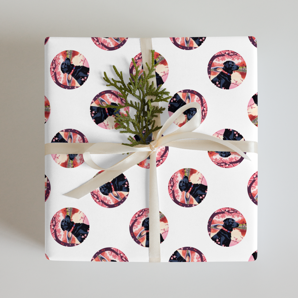 PugMug Custom Black Labrador Retriever Wrapping Paper