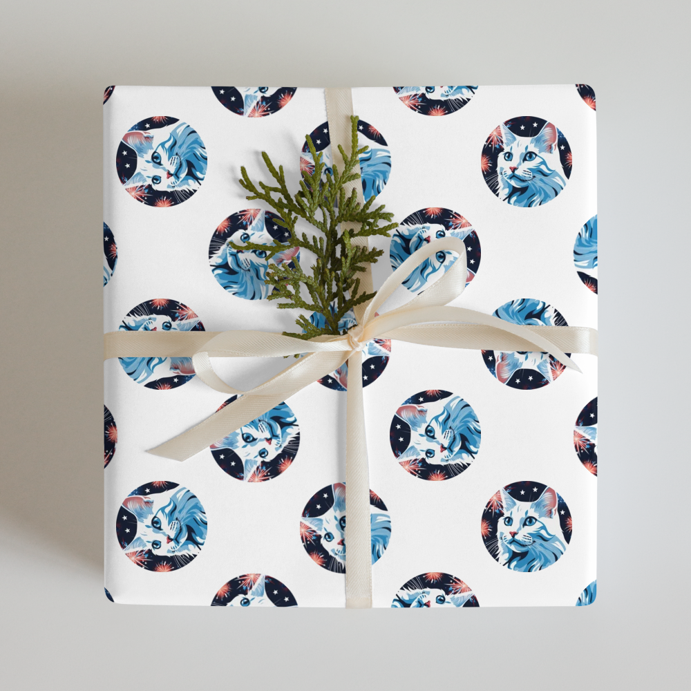 PugMug Custom White Companion Cat Wrapping Paper