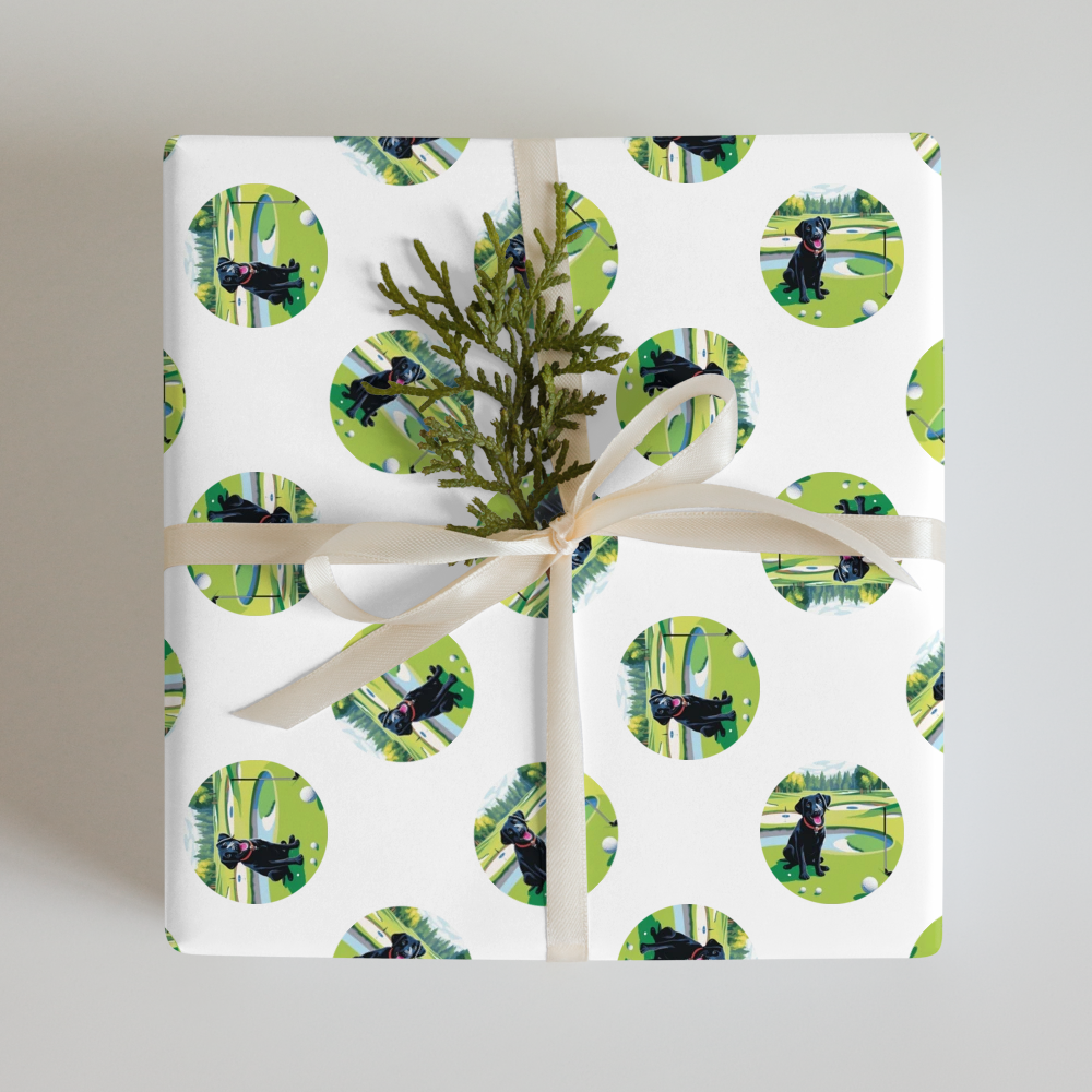 PugMug Custom Black Labrador Retriever Wrapping Paper