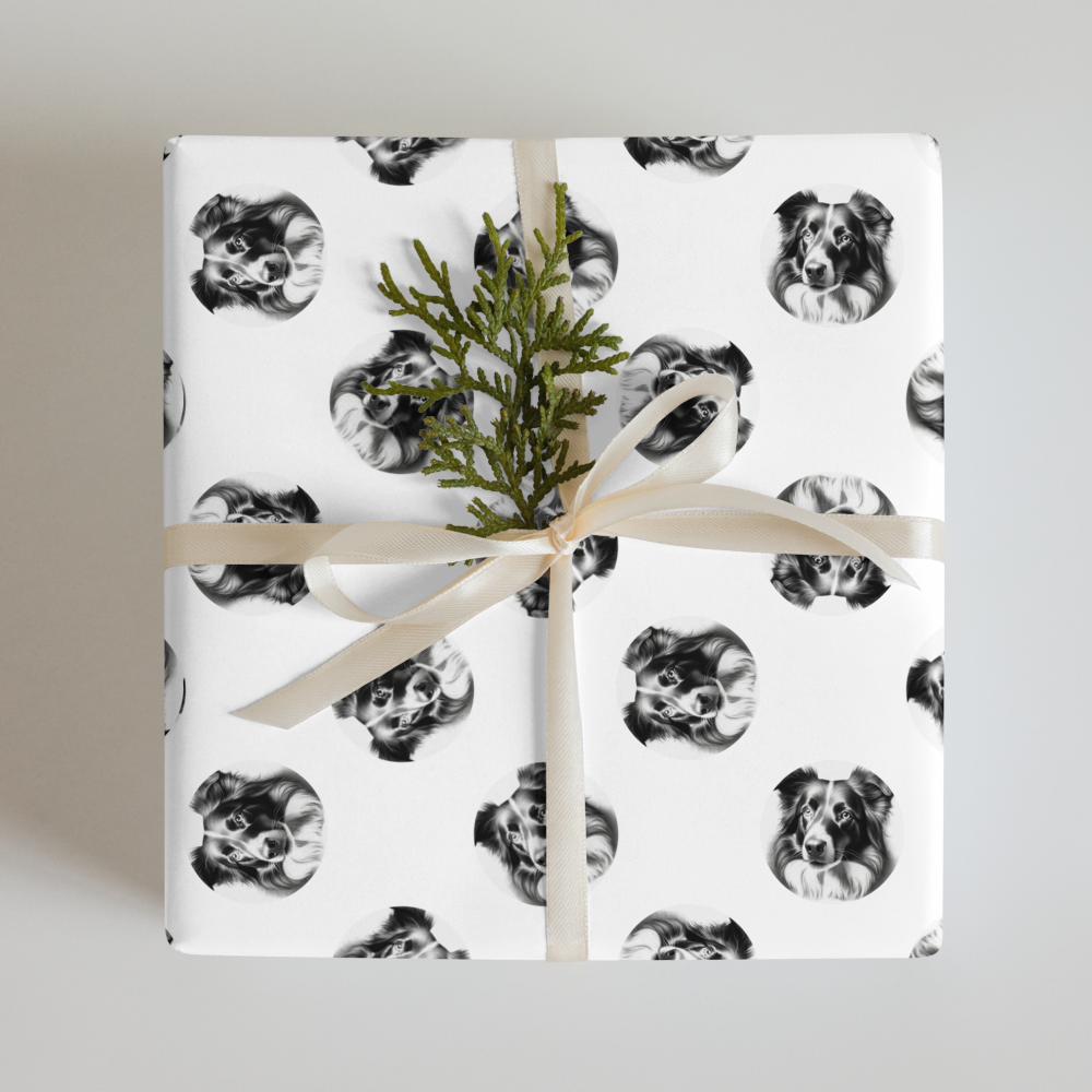 PugMug Custom Border Collie Wrapping Paper
