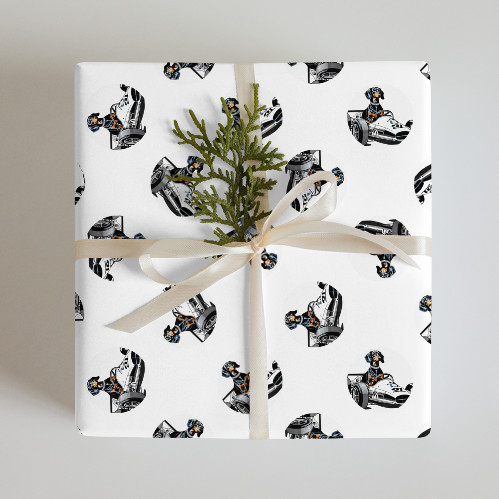 PugMug Custom Black Dachshund Wrapping Paper