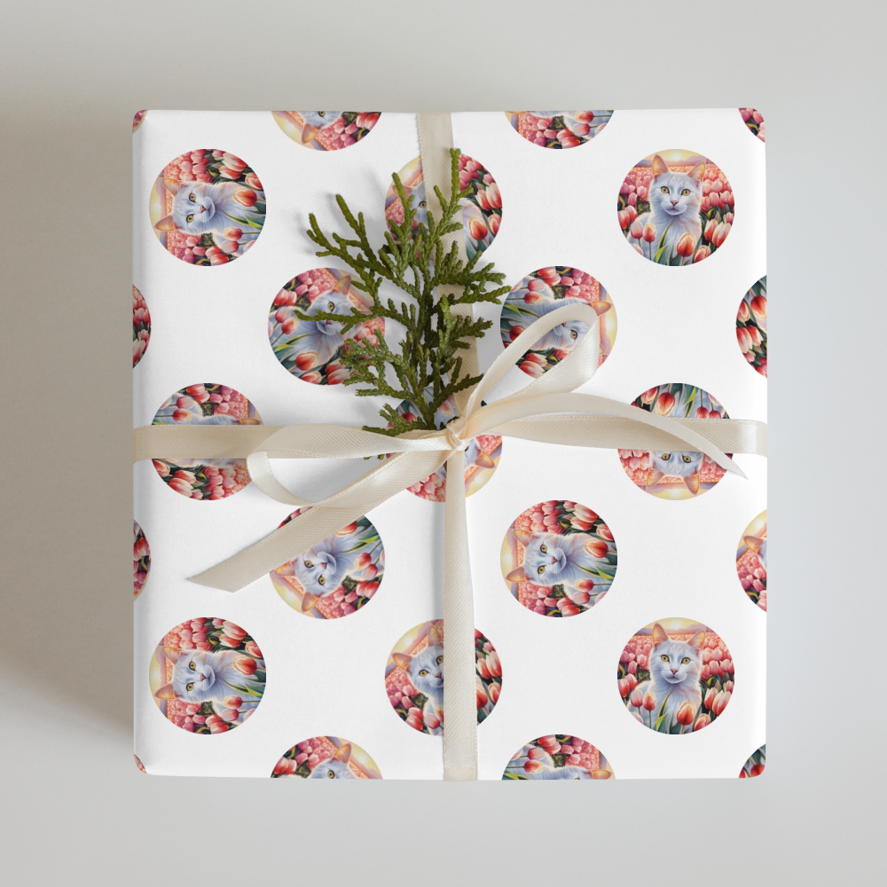 PugMug Custom White Companion Cat Wrapping Paper