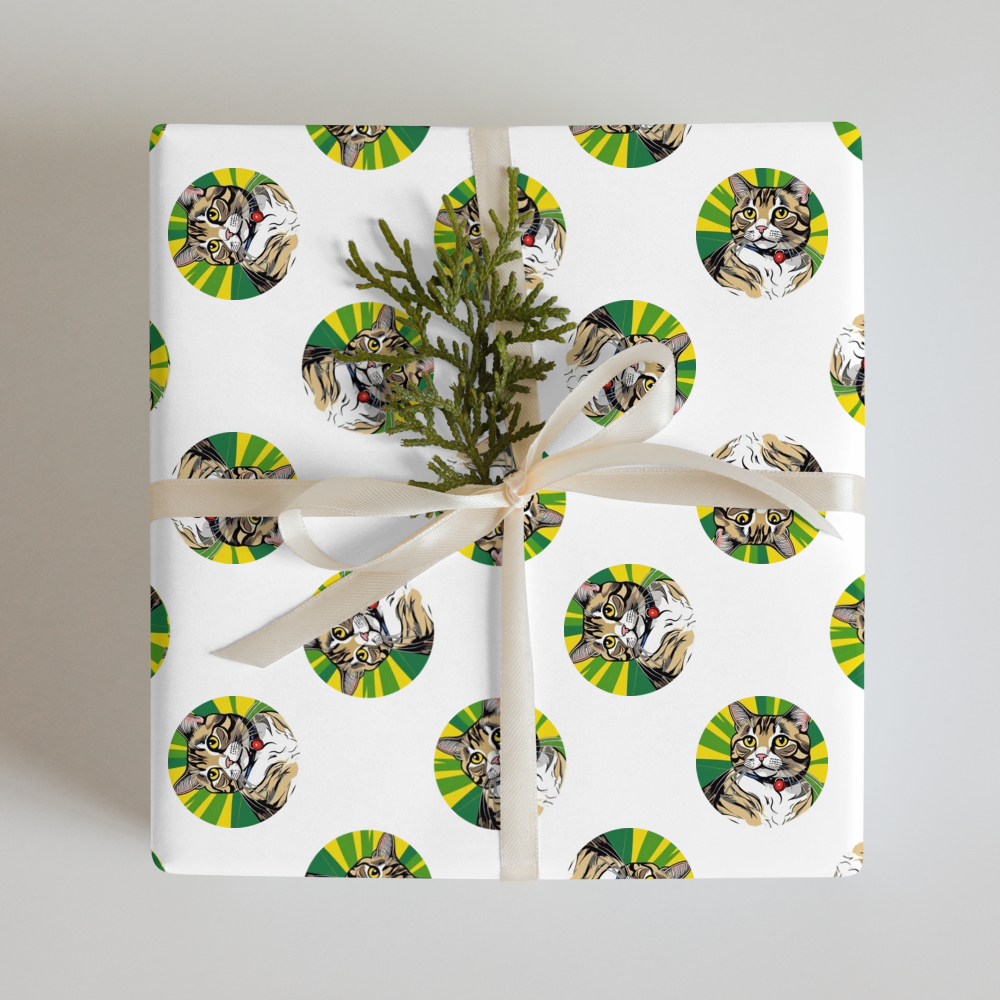 PugMug Custom Tabby Scottish Fold Cat Wrapping Paper