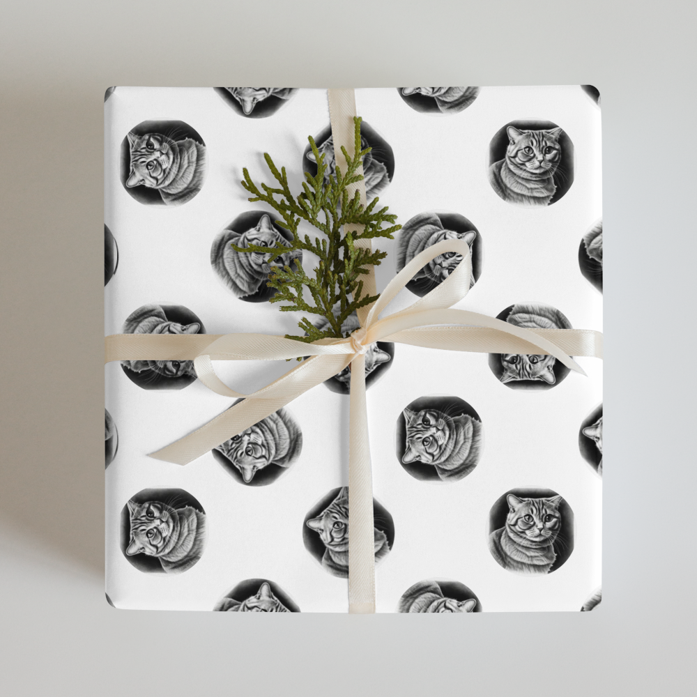 PugMug Custom Tabby Scottish Fold Cat Wrapping Paper