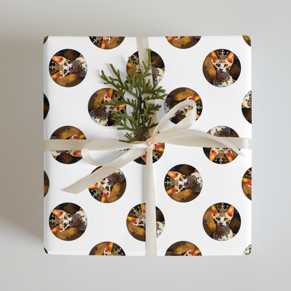 PugMug Custom Tabby Devon Rex Cat Wrapping Paper