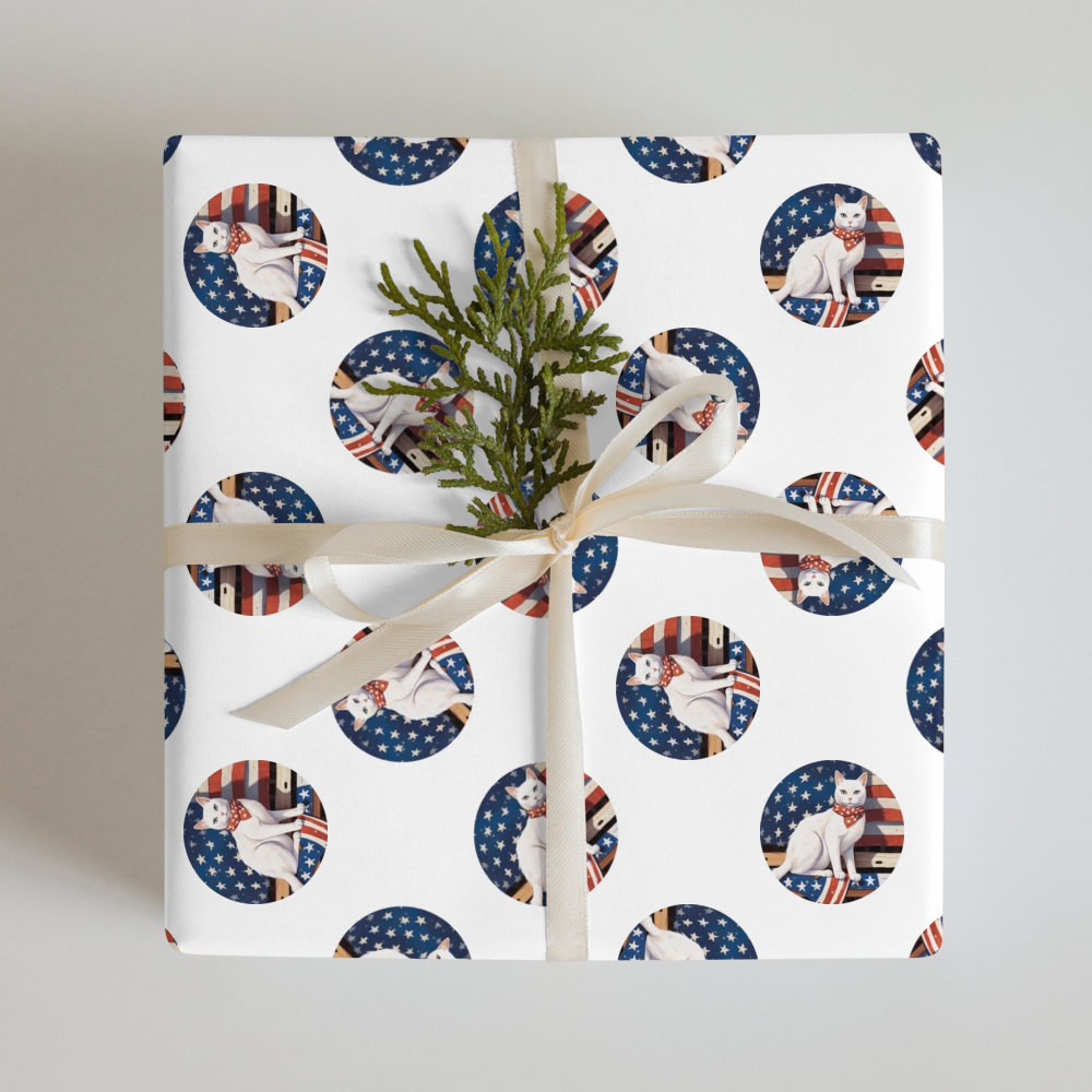 PugMug Custom White Companion Cat Wrapping Paper