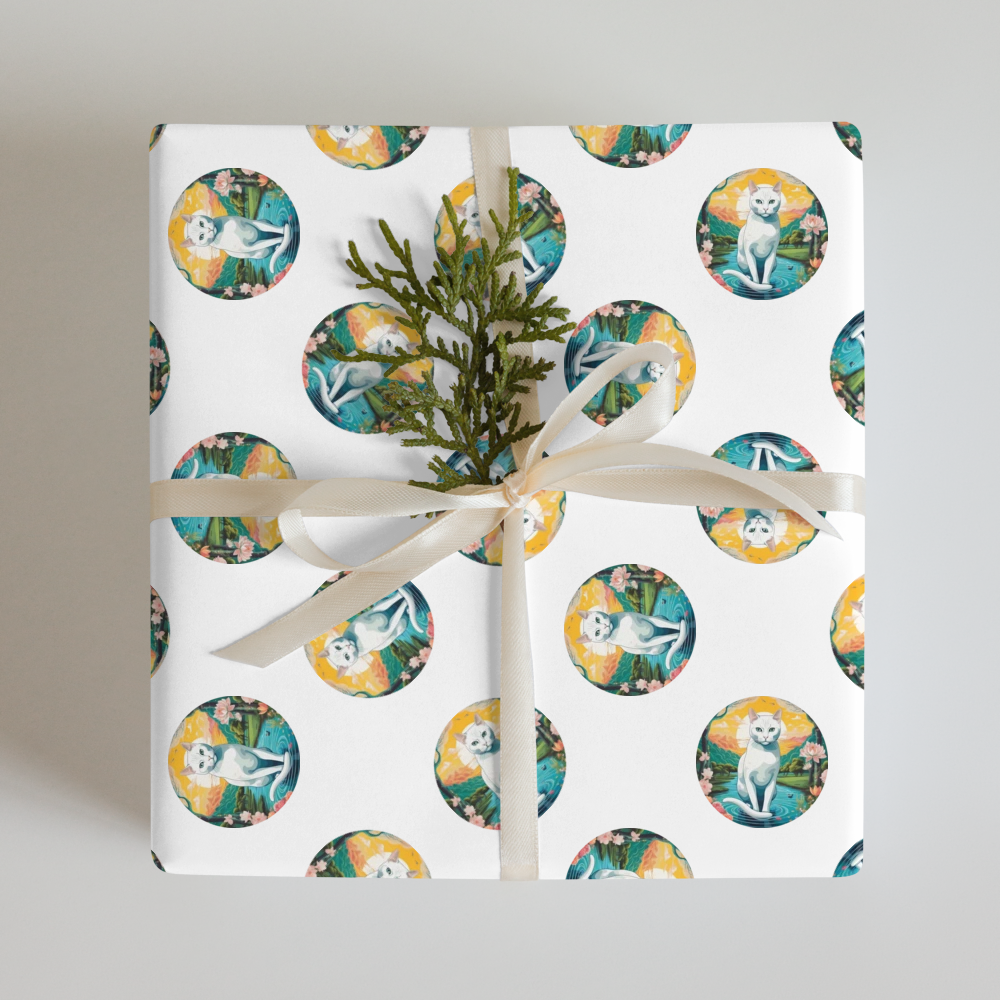 PugMug Custom White Companion Cat Wrapping Paper