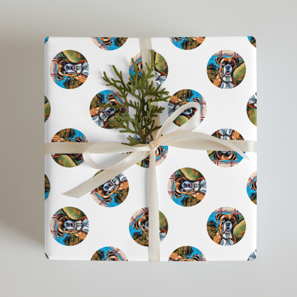 PugMug Custom Boxer Dog Wrapping Paper