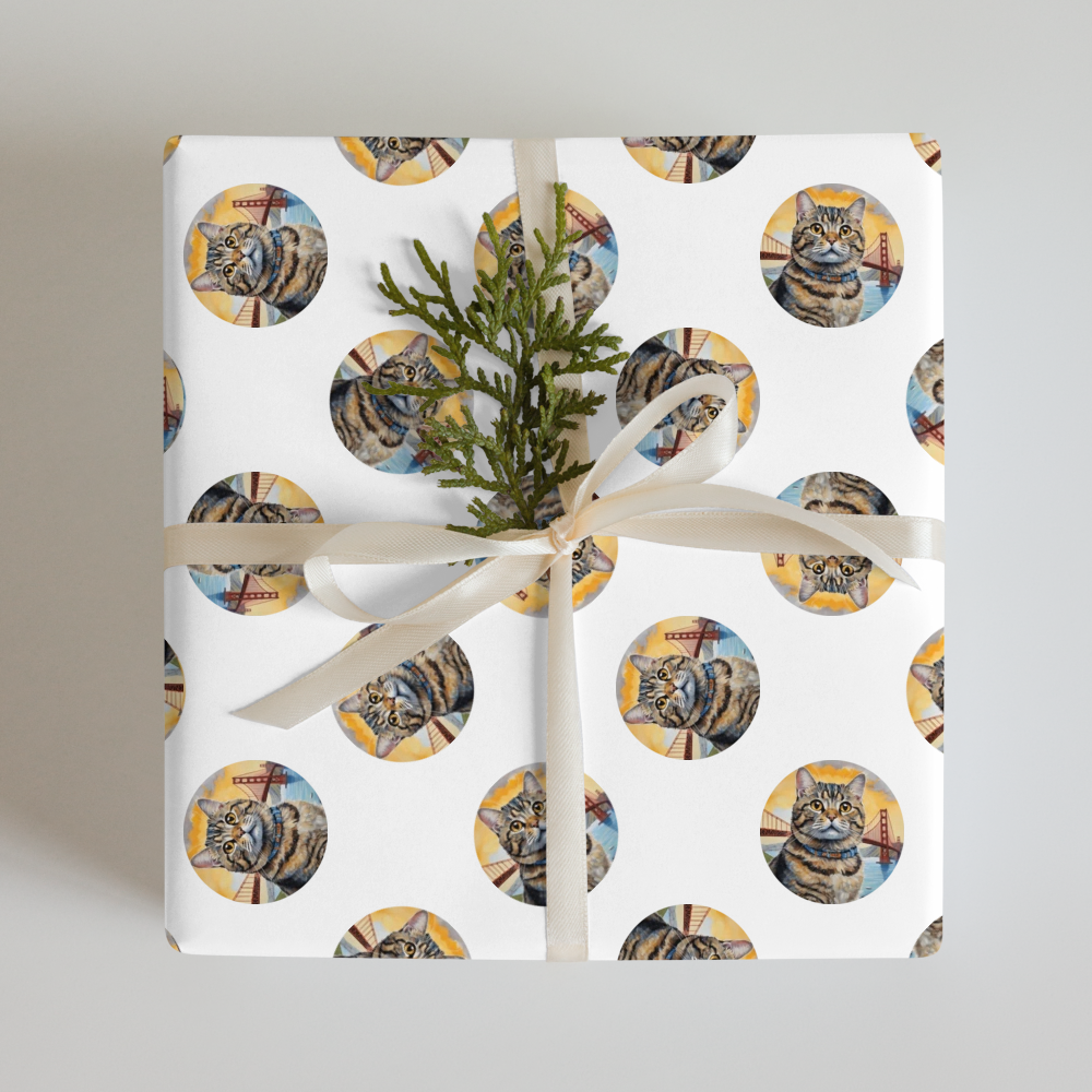 PugMug Custom Tabby Scottish Fold Cat Wrapping Paper