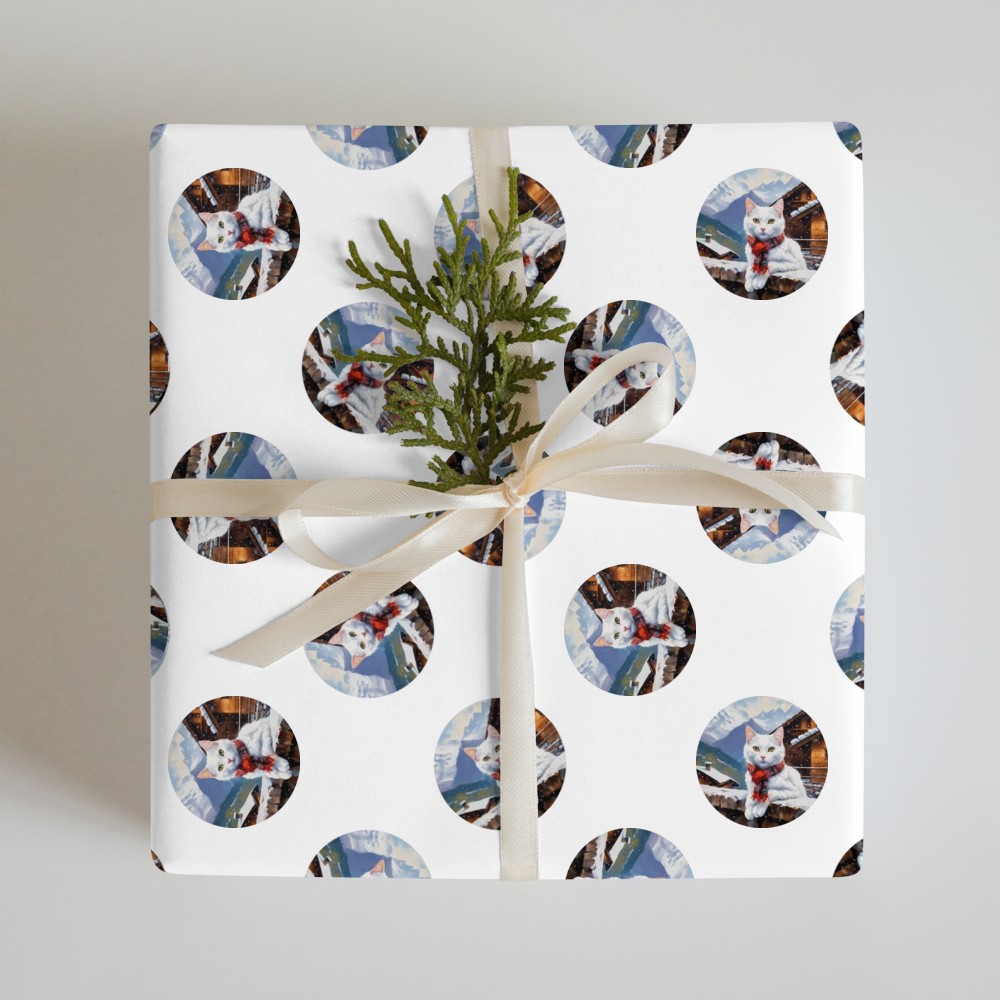 PugMug Custom White Companion Cat Wrapping Paper