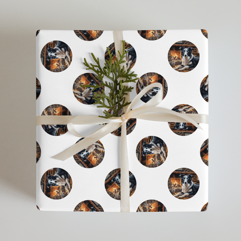 PugMug Custom Border Collie Wrapping Paper