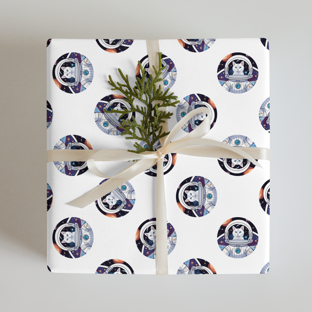PugMug Custom White Companion Cat Wrapping Paper