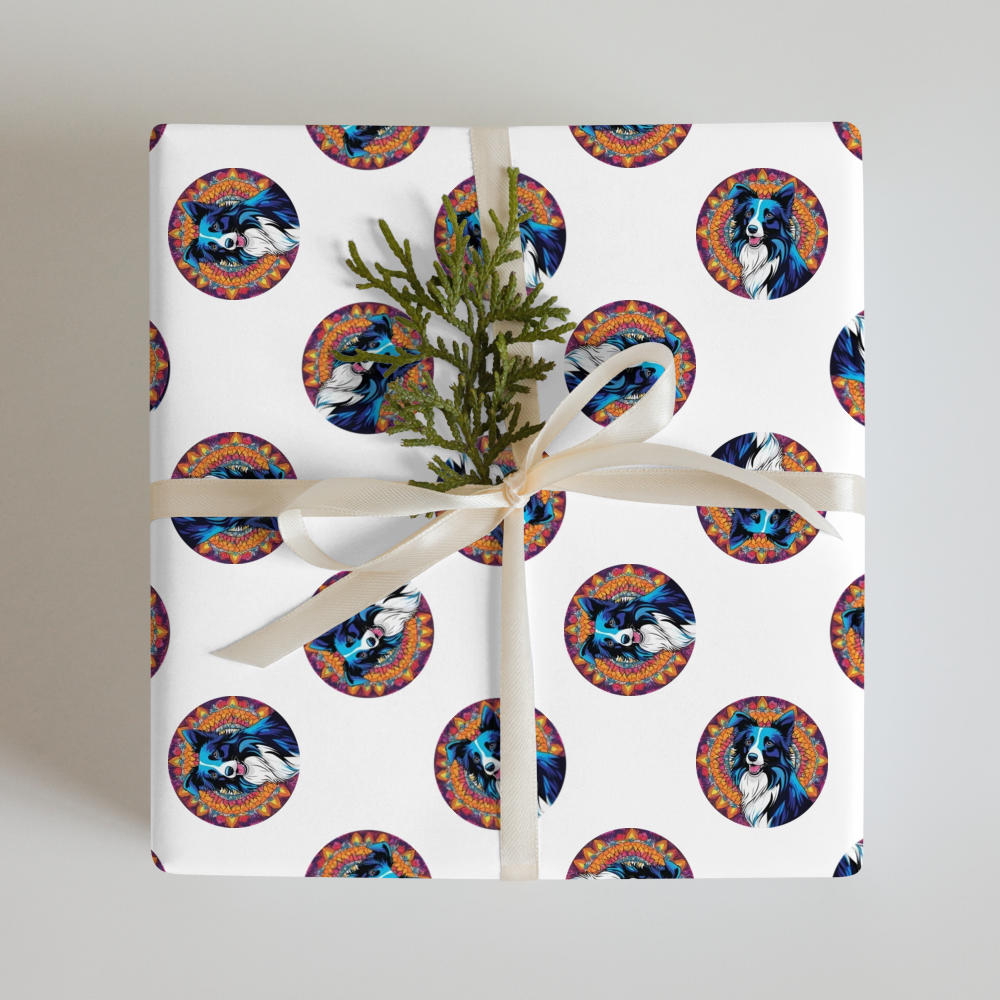 PugMug Custom Border Collie Wrapping Paper