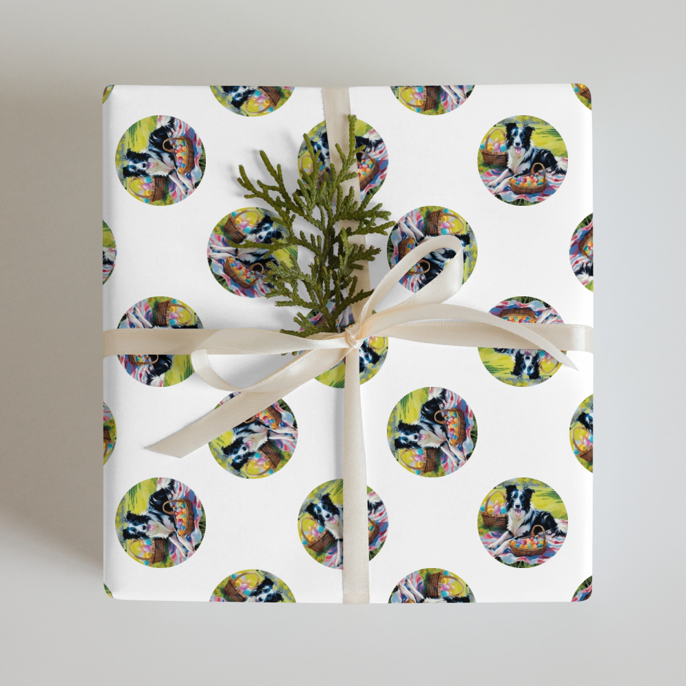 PugMug Custom Border Collie Wrapping Paper