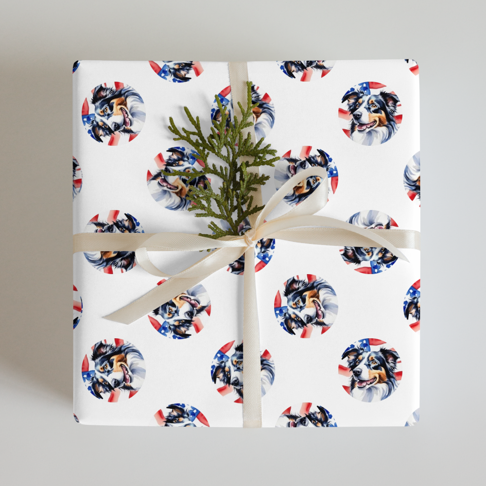 PugMug Custom Border Collie Wrapping Paper