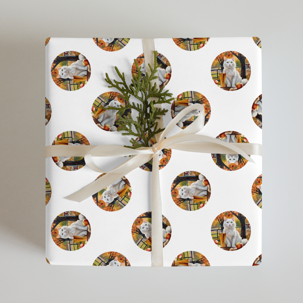 PugMug Custom White Companion Cat Wrapping Paper