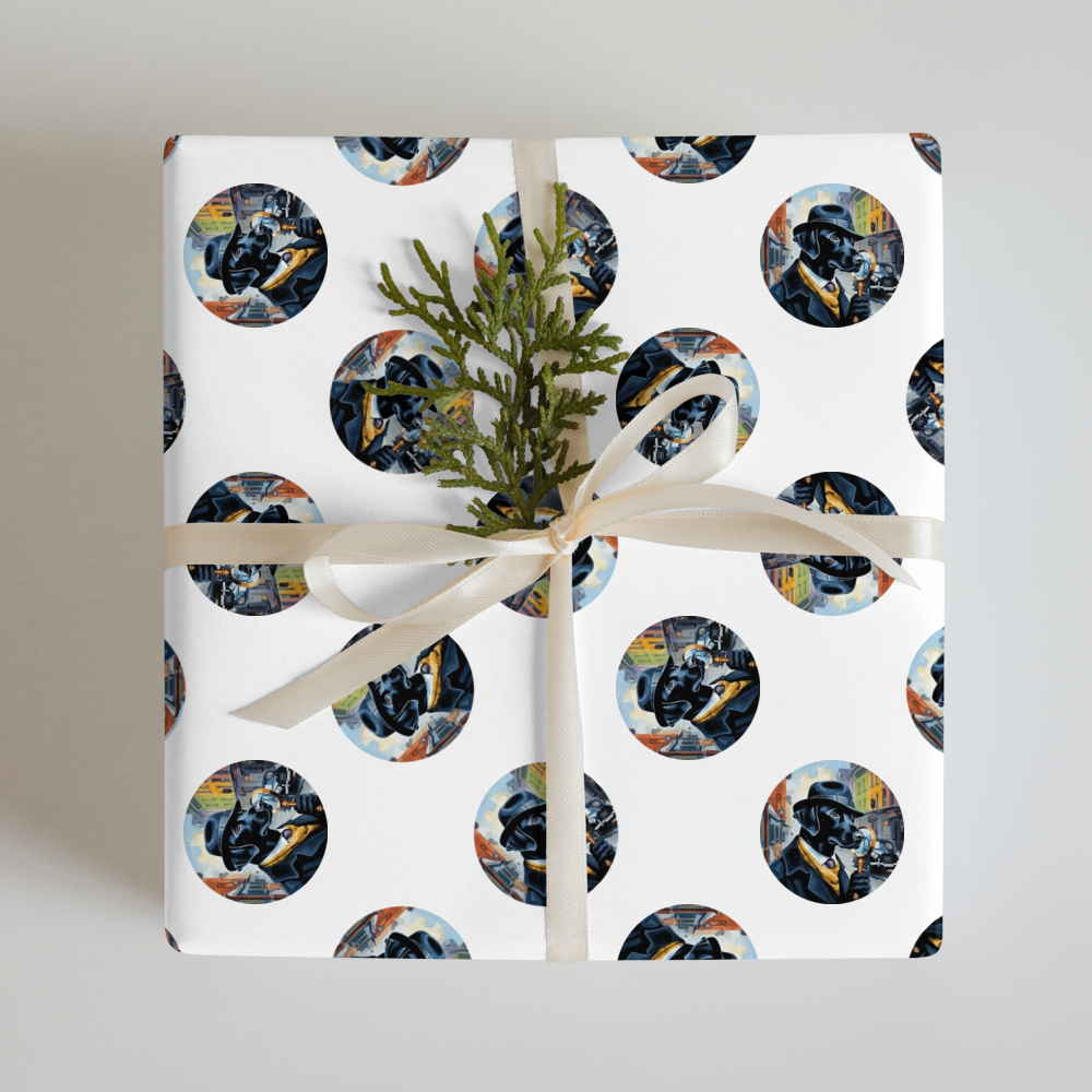 PugMug Custom Black Labrador Retriever Wrapping Paper
