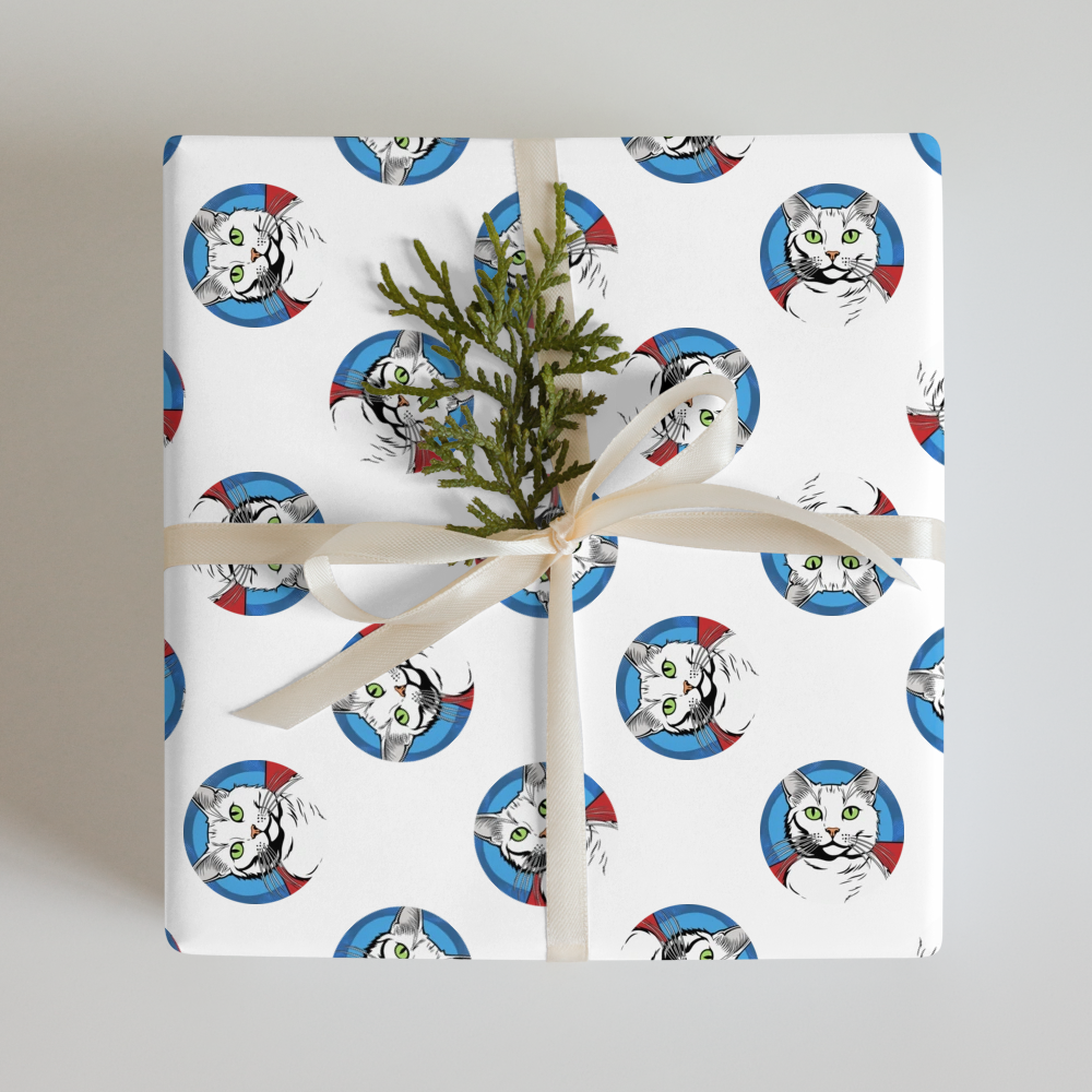 PugMug Custom White Companion Cat Wrapping Paper