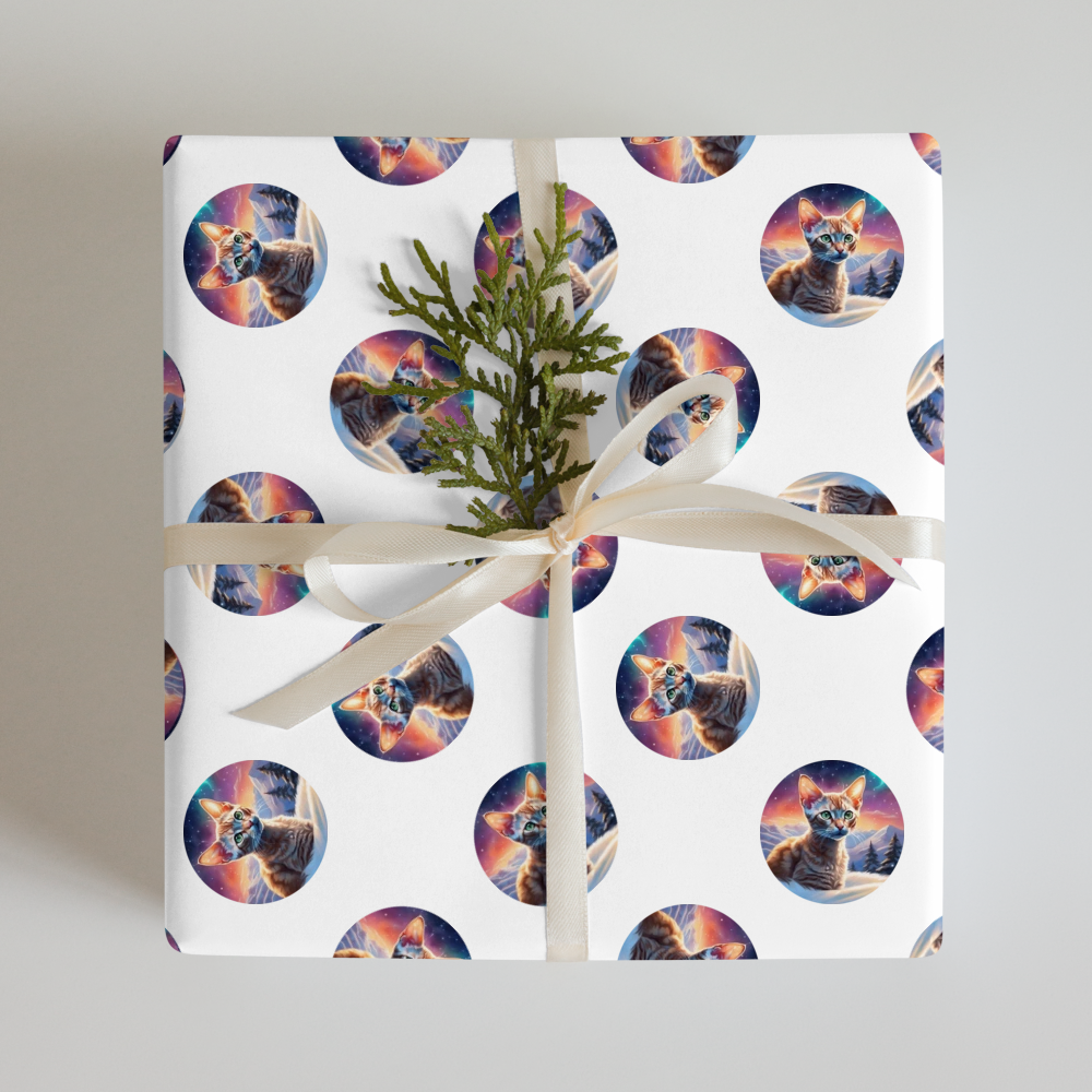 PugMug Custom Tabby Devon Rex Cat Wrapping Paper