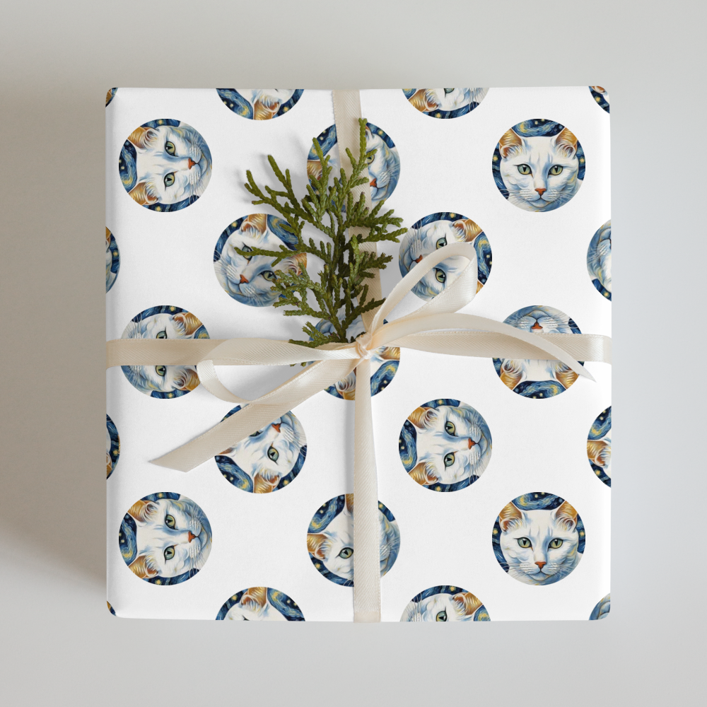 PugMug Custom White American Shorthair Cat Wrapping Paper