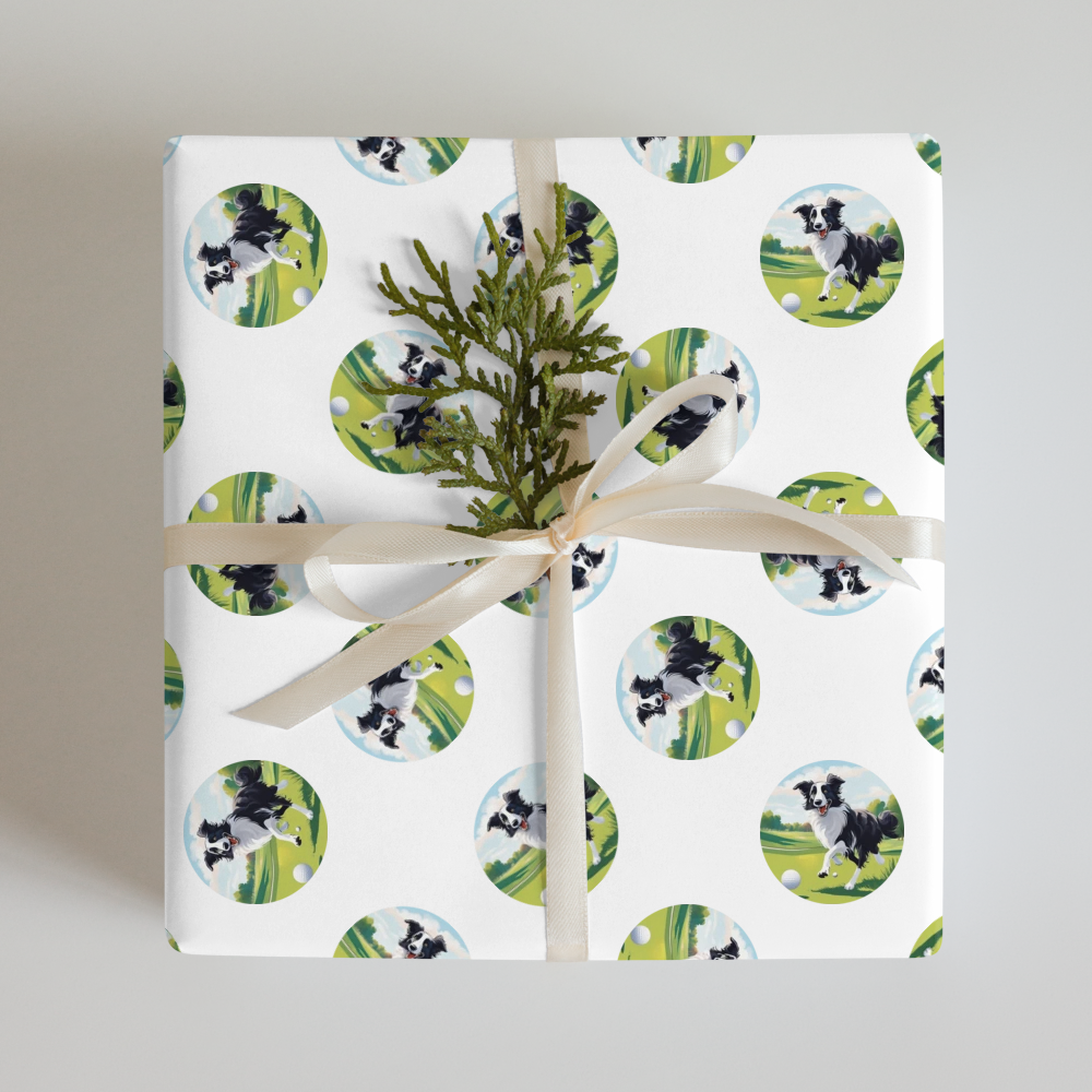 PugMug Custom Border Collie Wrapping Paper