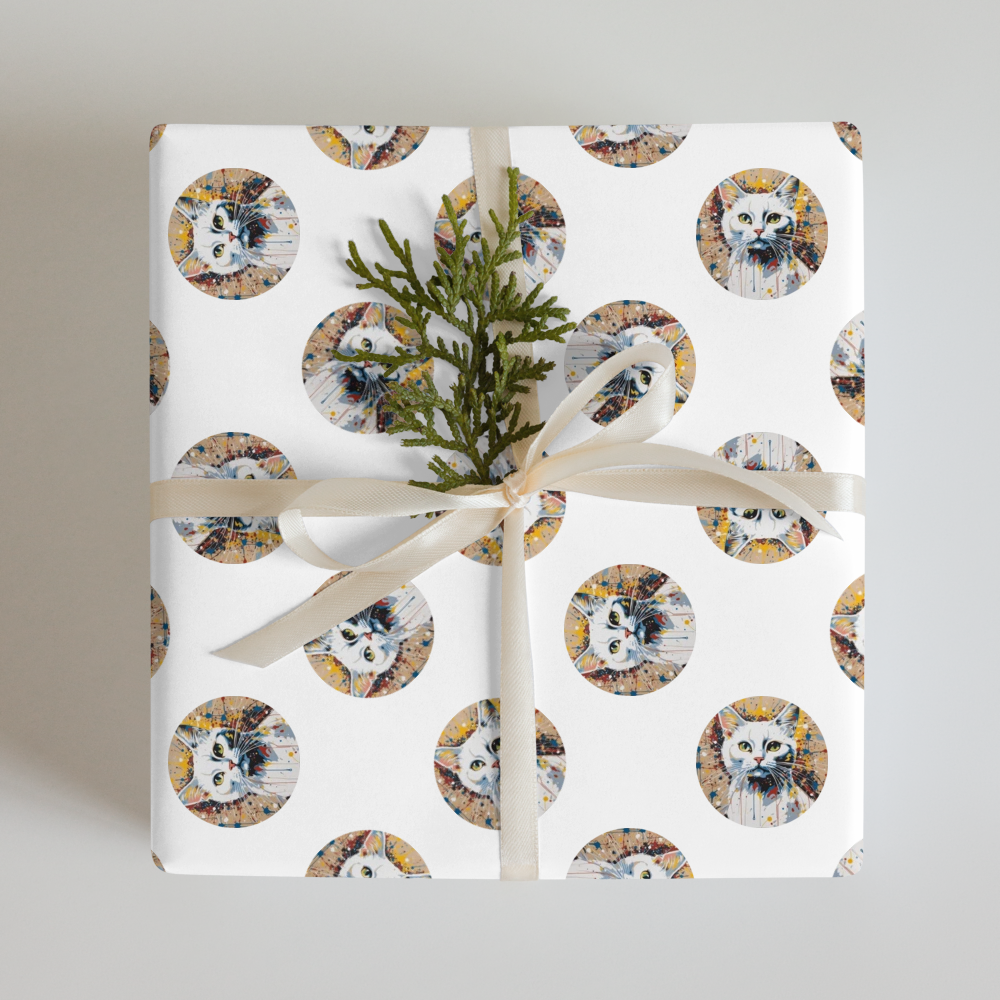 PugMug Custom White Companion Cat Wrapping Paper