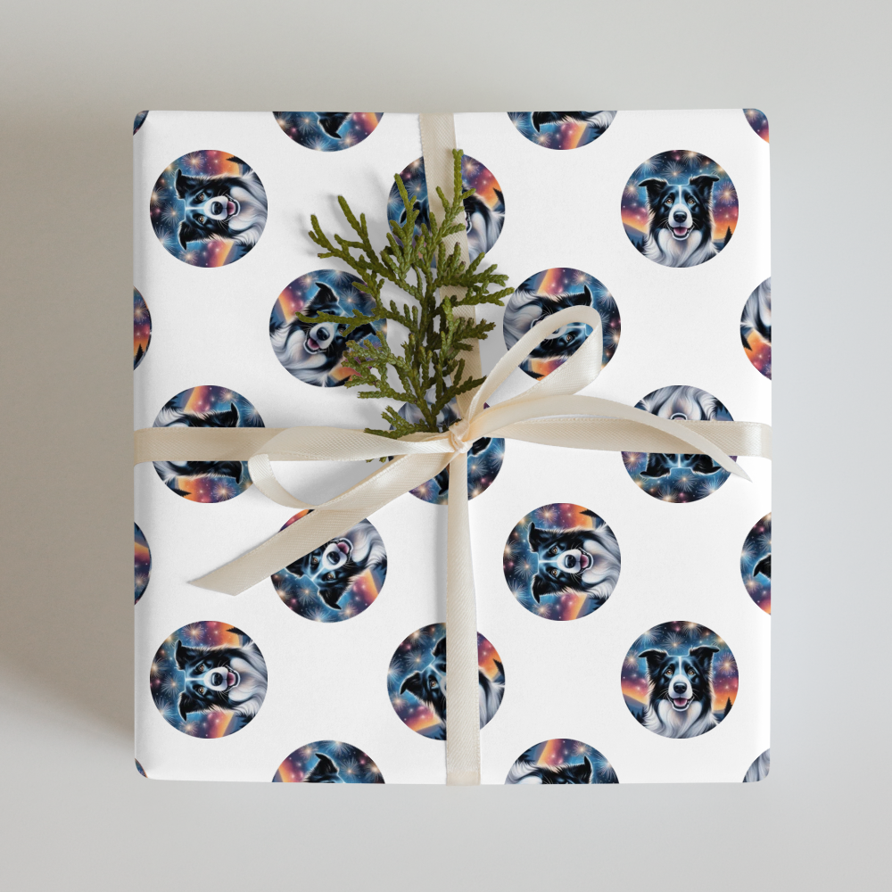 PugMug Custom Border Collie Wrapping Paper