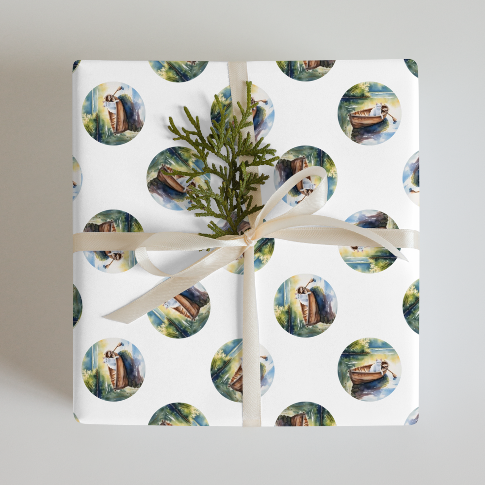 PugMug Custom White Companion Cat Wrapping Paper