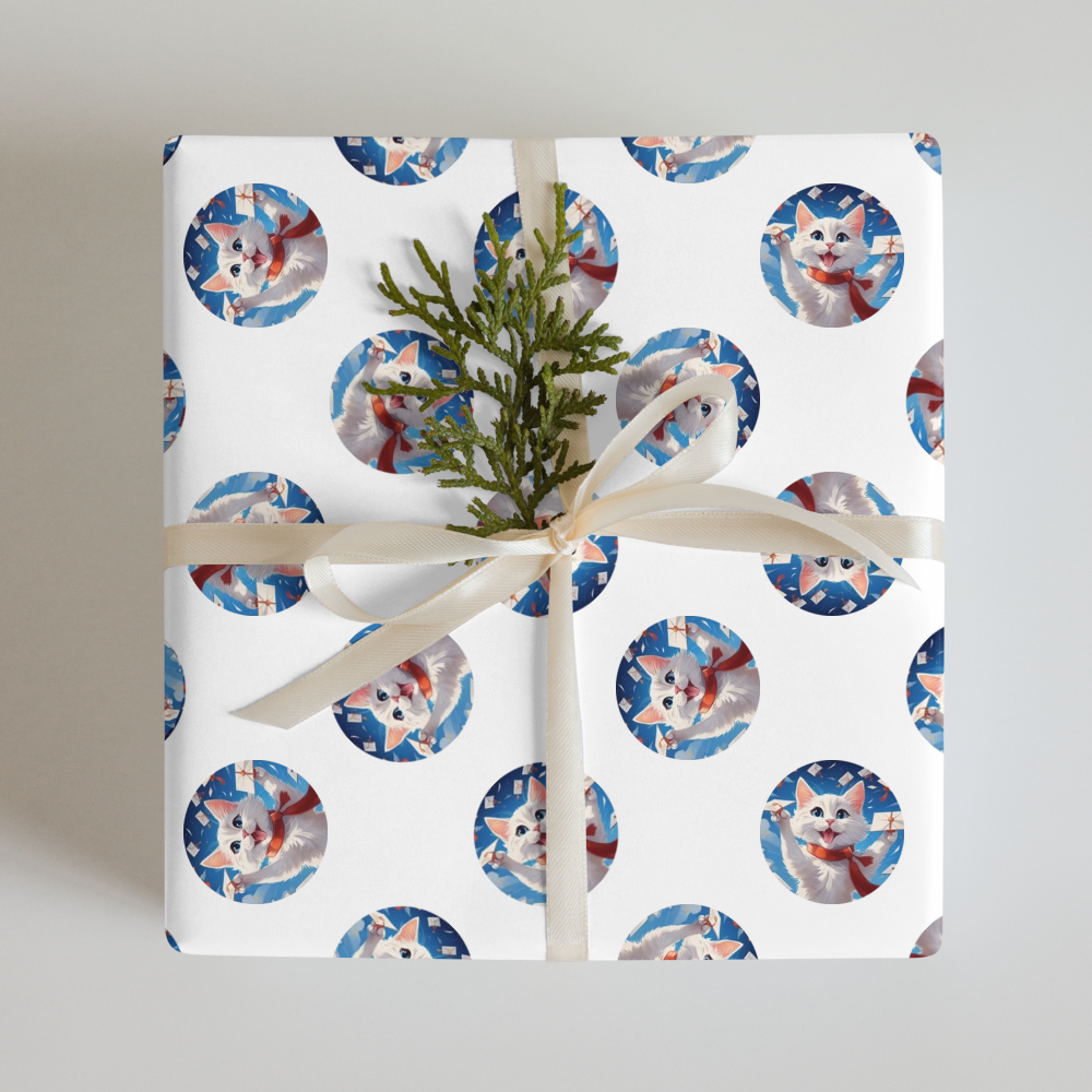 PugMug Custom White Companion Cat Wrapping Paper