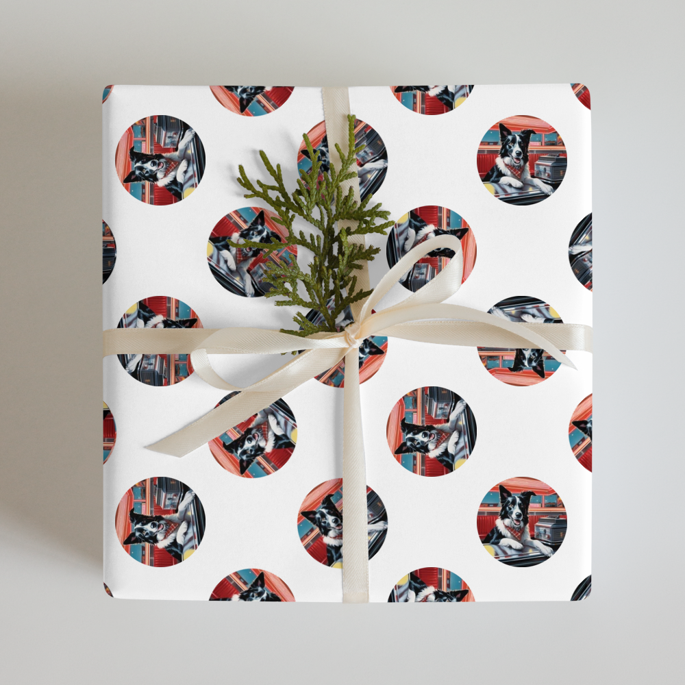 PugMug Custom Border Collie Wrapping Paper