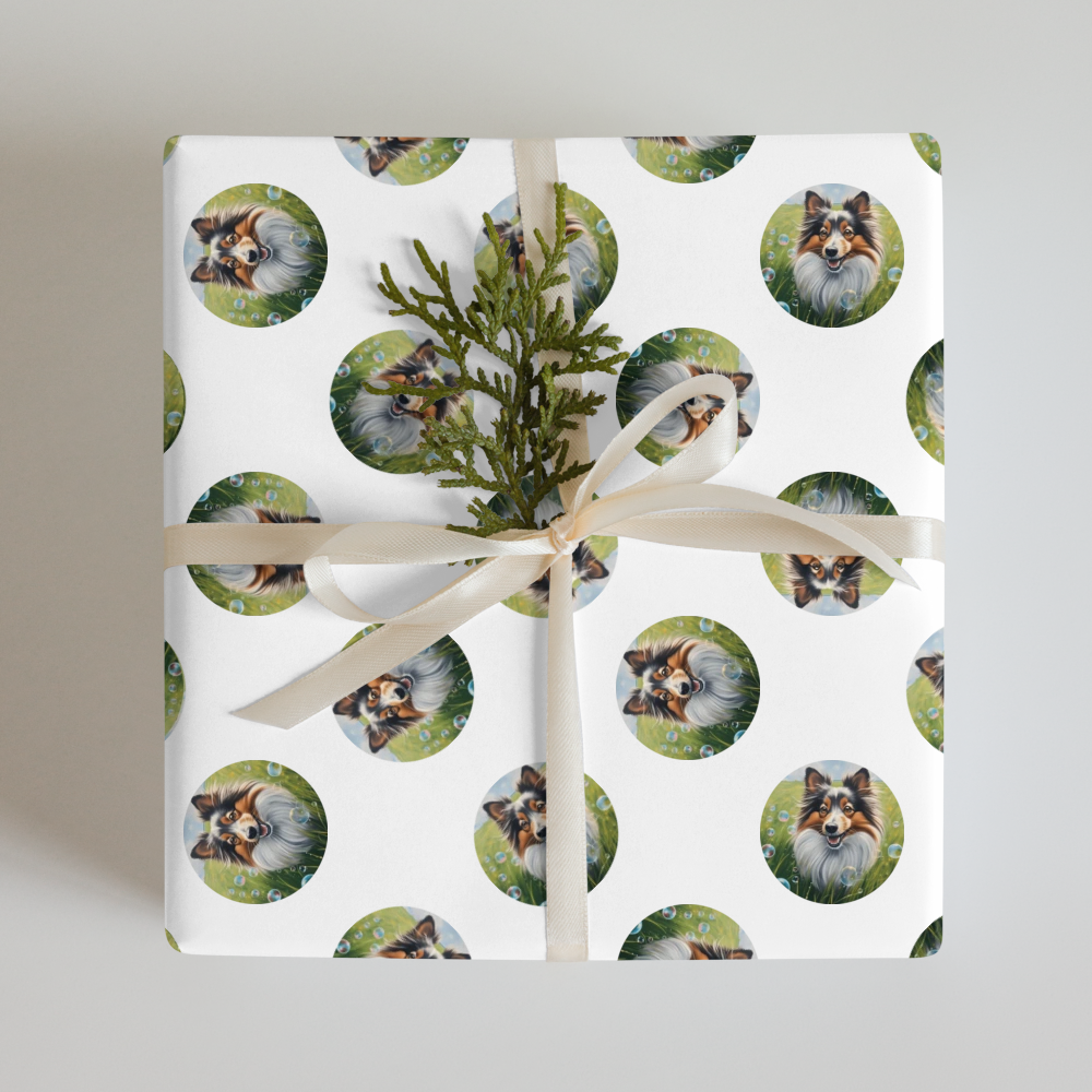 PugMug Custom Shetland Sheepdog Wrapping Paper