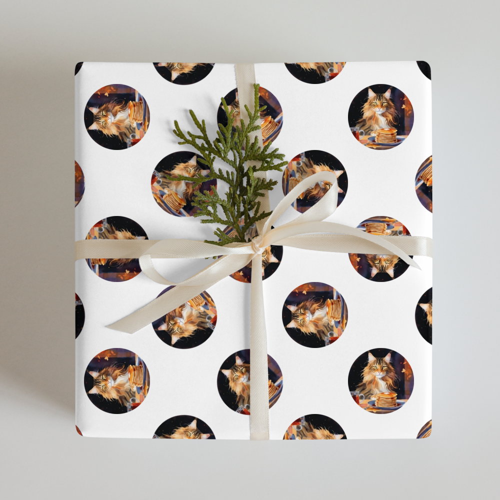 PugMug Custom Tabby Maine Coon Cat Wrapping Paper