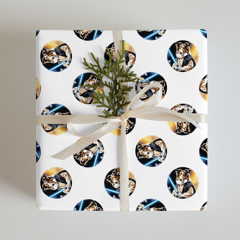 PugMug Custom Collie Wrapping Paper