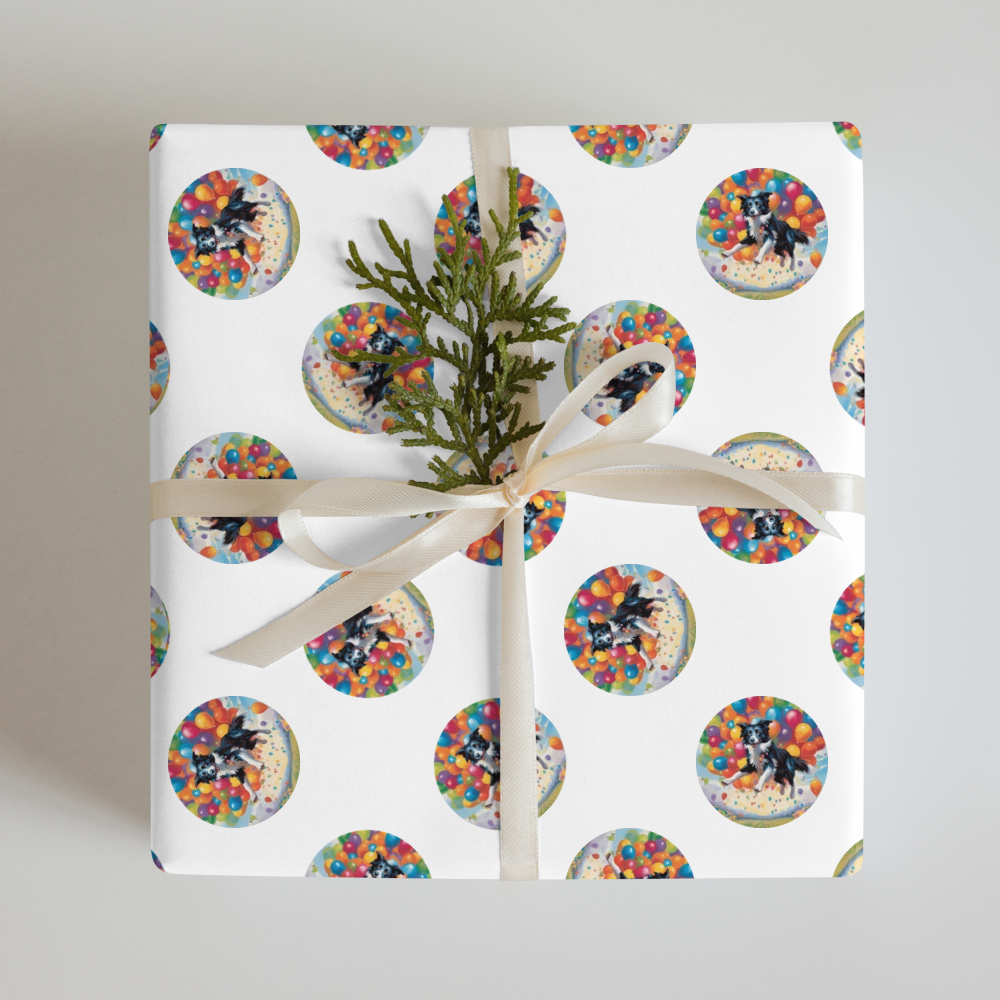 PugMug Custom Border Collie Wrapping Paper