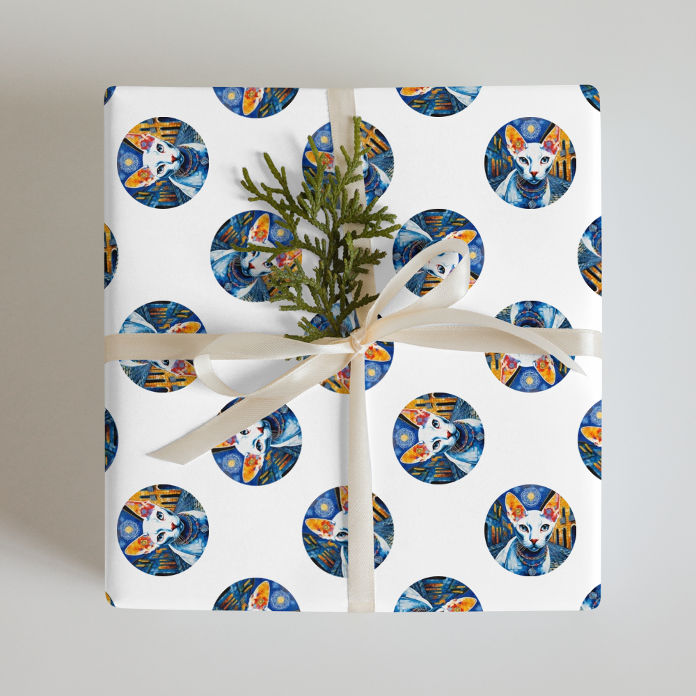 PugMug Custom White Sphynx Cat Wrapping Paper