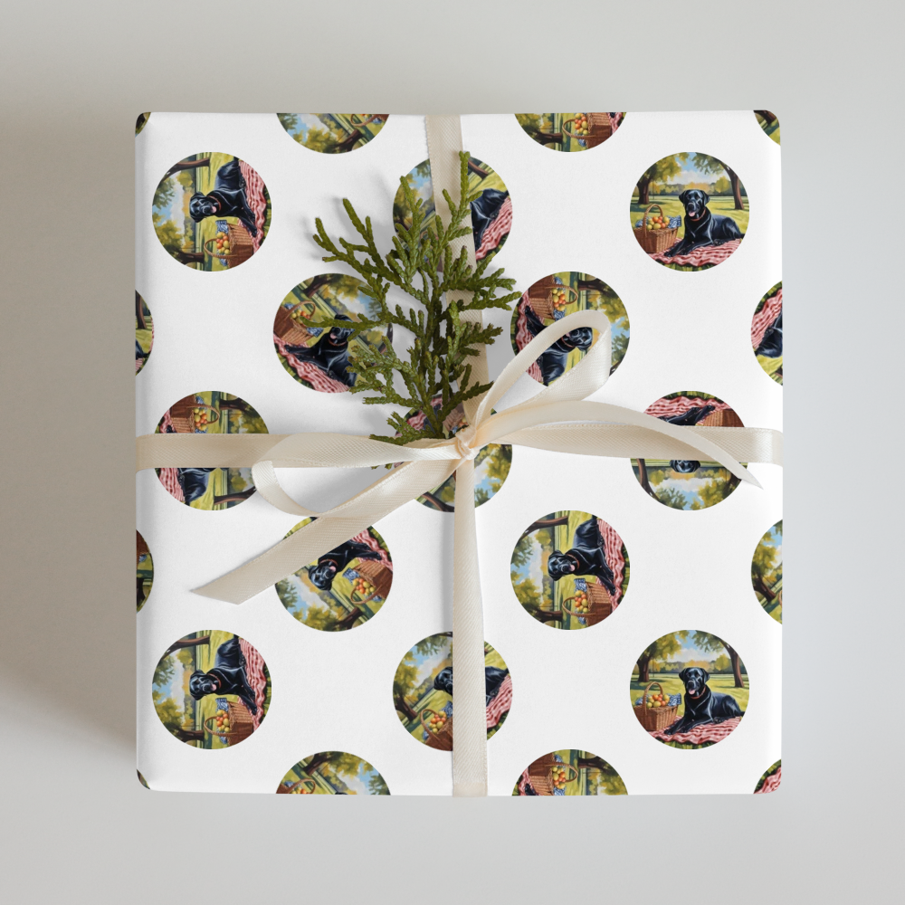 PugMug Custom Black Labrador Retriever Wrapping Paper