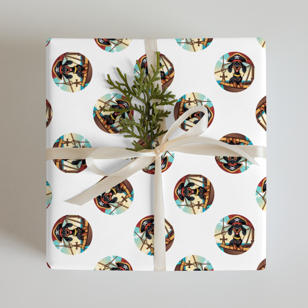 PugMug Custom Black Dachshund Wrapping Paper