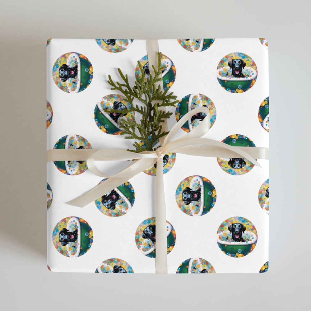 PugMug Custom Black Labrador Retriever Wrapping Paper