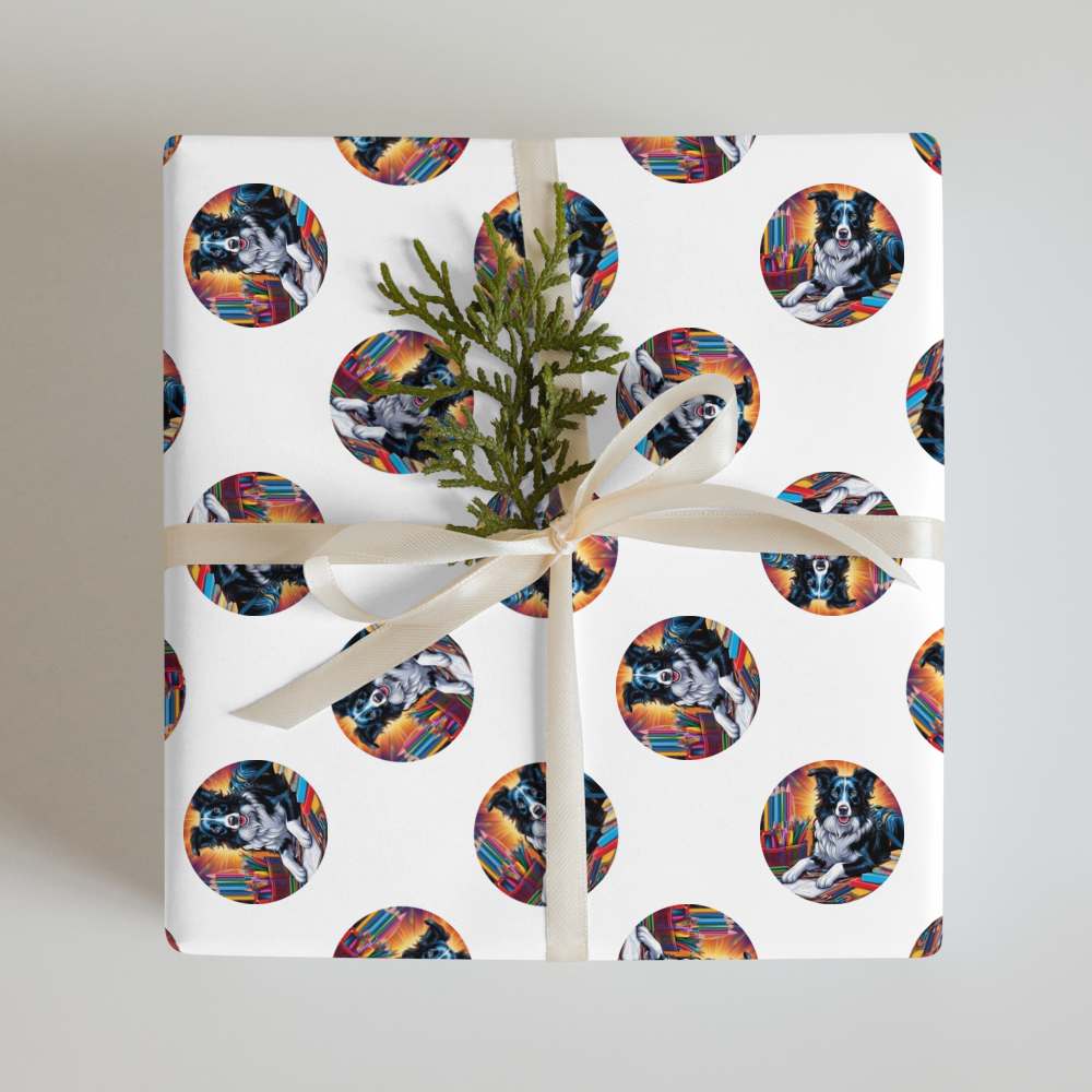 PugMug Custom Border Collie Wrapping Paper