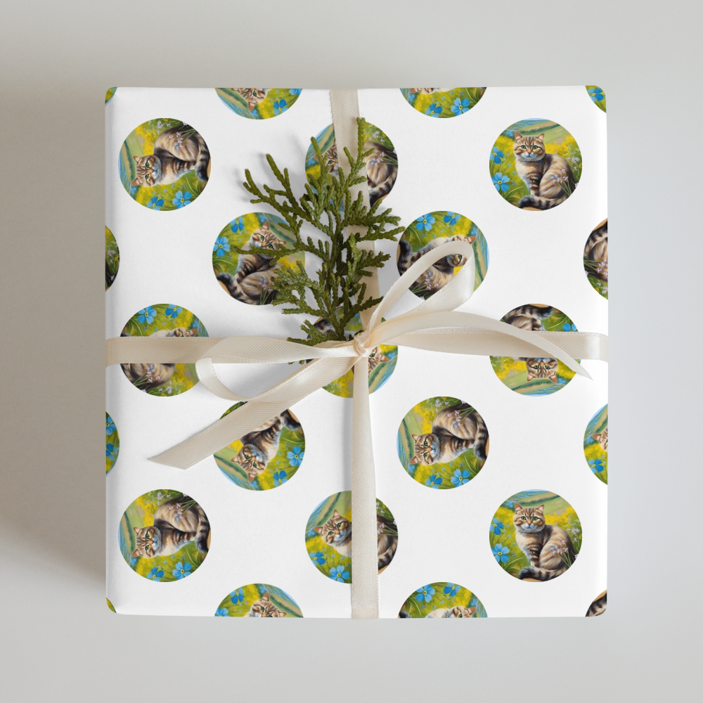 PugMug Custom Tabby Scottish Fold Cat Wrapping Paper