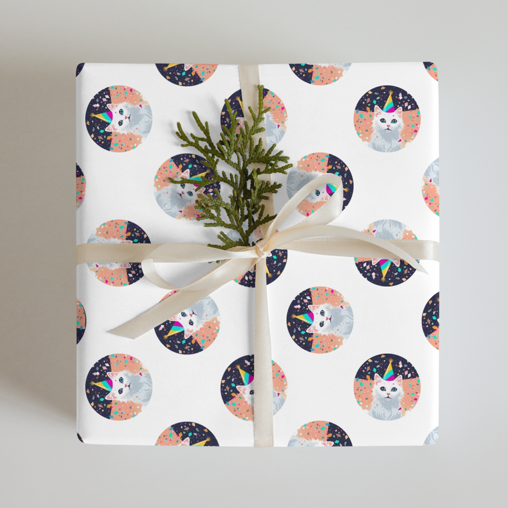 PugMug Custom White Companion Cat Wrapping Paper