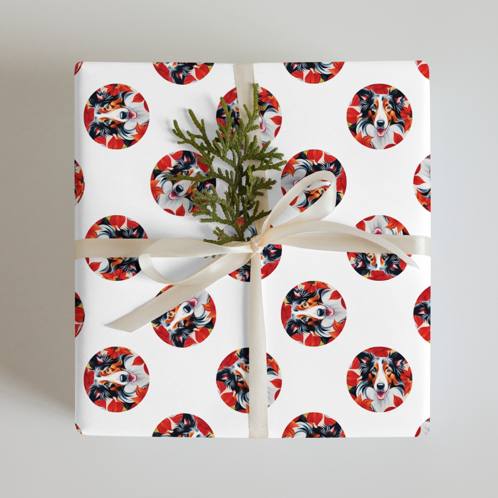 PugMug Custom Border Collie Wrapping Paper