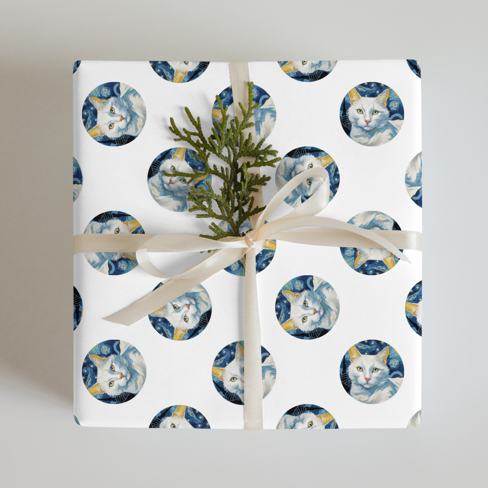 PugMug Custom White Companion Cat Wrapping Paper