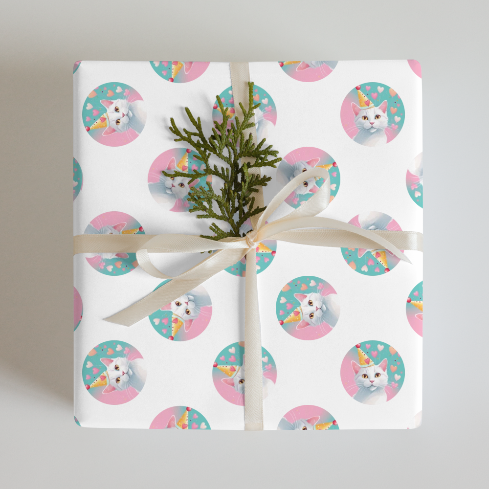 PugMug Custom White Companion Cat Wrapping Paper