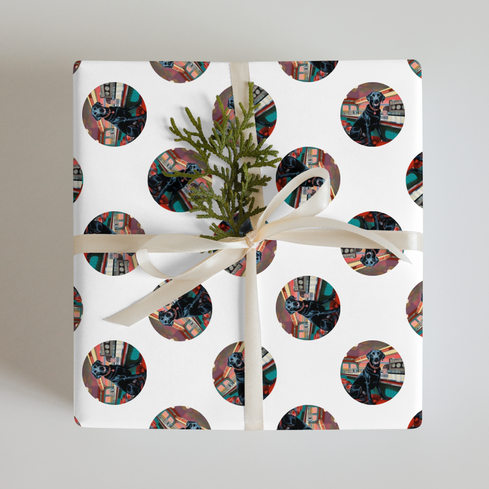 PugMug Custom Black Labrador Retriever Wrapping Paper
