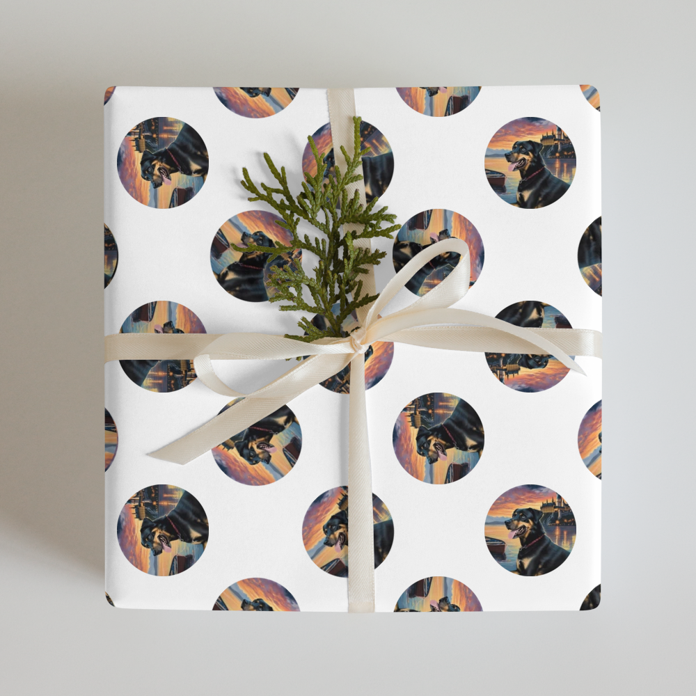 PugMug Custom Blue Wrapping Paper