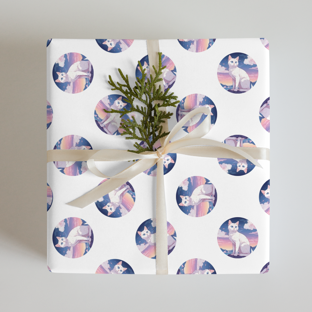 PugMug Custom White Companion Cat Wrapping Paper