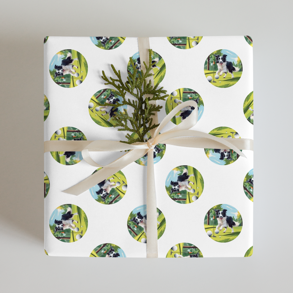 PugMug Custom Border Collie Wrapping Paper